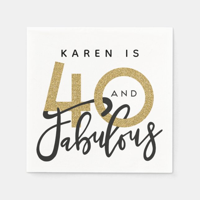 40 och fantastiska servetter av födelsedagsfest (Framsidan)