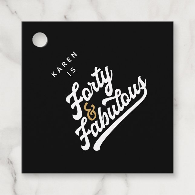 40 och fantastiska svarta och vita gåvor etiketter (Framsida)