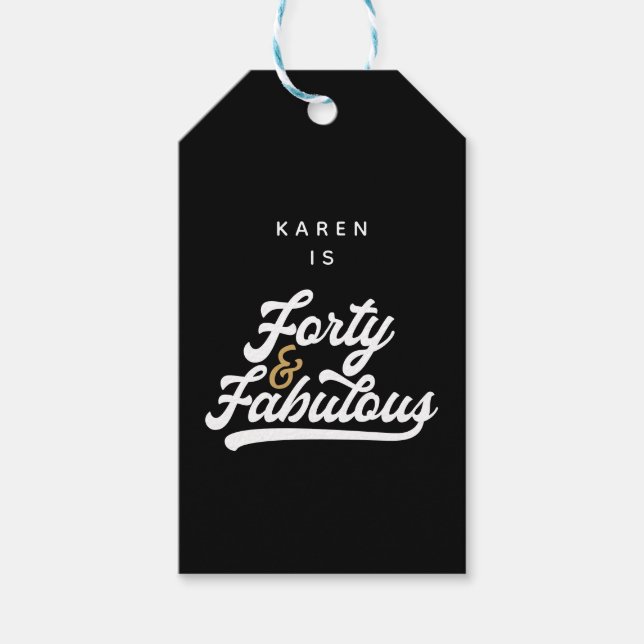 40 och fantastiska svarta och vita presentetikett (Framsidan)