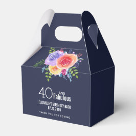 40 och fet text - Blommigt med vattenfärg Presentaskar