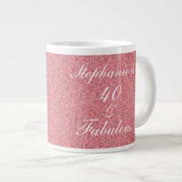 40 och födelsedag Ro Rosa Glitter Jumbo Mugg