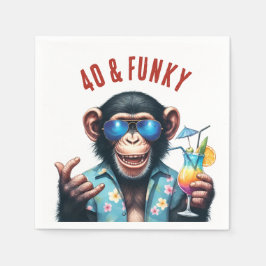 40 och Funky Summer Monkey 40-årsdag Pappersservett