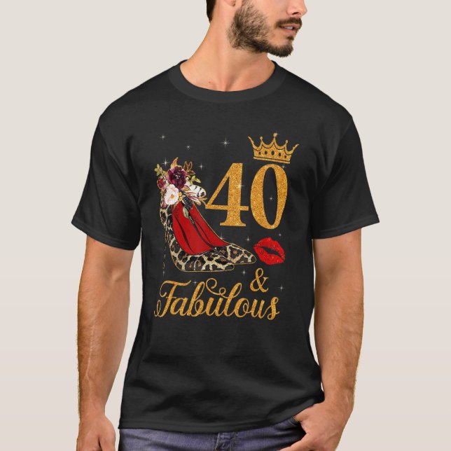 40 och fylliga 40 år gamla drottningHögklackar T Shirt (Framsida)