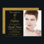 40 och inbjudan till Fabulous Gold Foil Birthday<br><div class="desc">40 och inbjudan till Fabulous Black and Faux Gold Foil Glamous Birthday. Fotot i den här inbjudan kan uppdateras samt namn,  datum och plats.</div>
