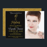 40 och inbjudan till Fabulous Gold Foil Birthday<br><div class="desc">40 och inbjudan till Fabulous Black and Faux Gold Foil Glamous Birthday. Fotot i den här inbjudan kan uppdateras samt namn,  datum och plats.</div>