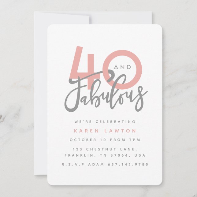 40 och sagolik födelsedagsfest inbjudan (Framsida)