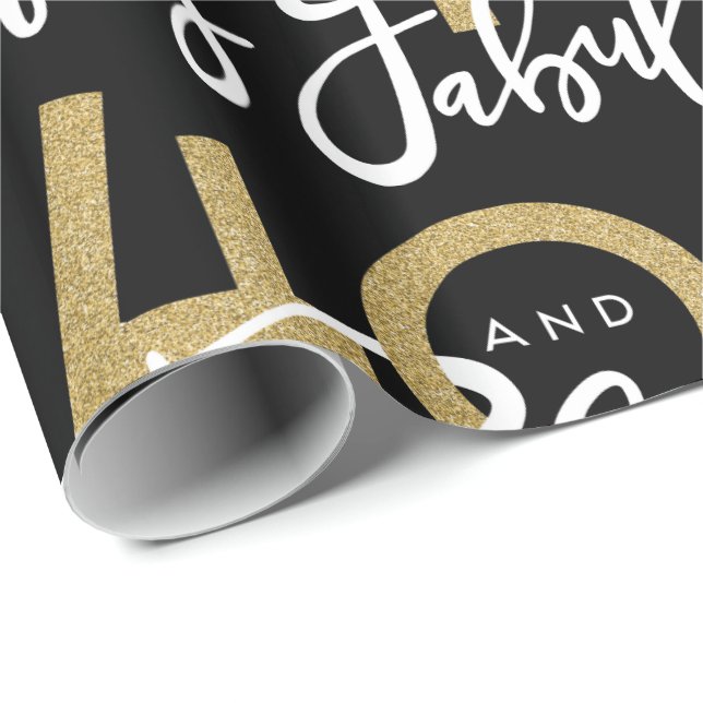 40 och sagolik gåvasjal presentpapper (Rullad Hörn)
