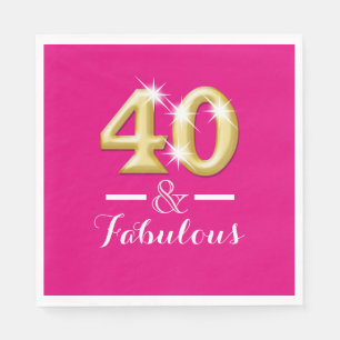 40 och sagolik rosa guld- födelsedag pappersservett