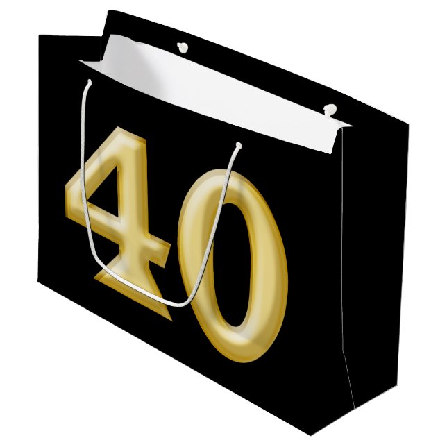 40 och sagolik svart guld- födelsedag (Framsidan Vinklad)