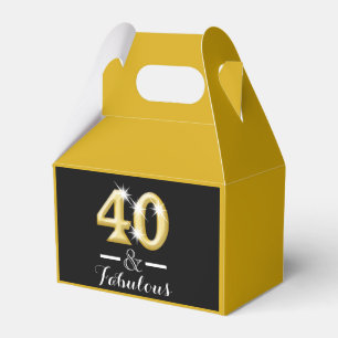 40 och sagolik svart guld- födelsedag presentaskar