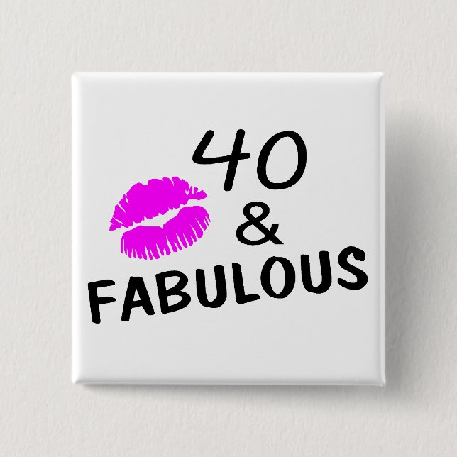 40 och sagolikt (svarten och rosor) knapp (Framsida)