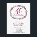 40 och slätt Ring i Ro Födelsedagsfest Inbjudan<br><div class="desc">Elegant 40 och fantastiska rosa och röd ros ring i ro födelsedagsfest inbjudan med trendig eller burgundskript på vitt. Snyggt och underbar. Jag blev inspirerad att skapa en mer elegant inbjudan till ett mer formellt party för en 40-årsdag i firande. Lite mer mognad och chic stil.</div>