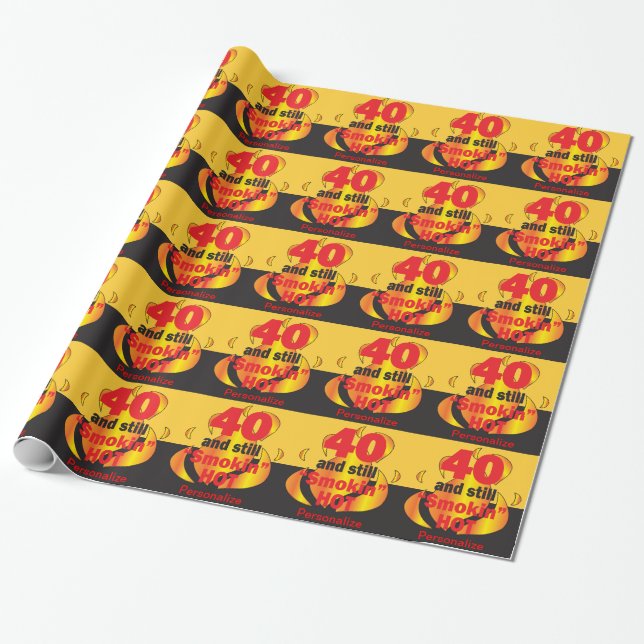 40 och stilla Smokin hoade | den 40th födelsedagen Presentpapper (Utrullad)