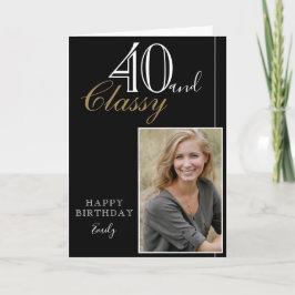 40 och svart foto av Classy Elegant Kort