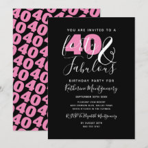 40 och uppmjukande Elegant 40:e födelsedagen Party