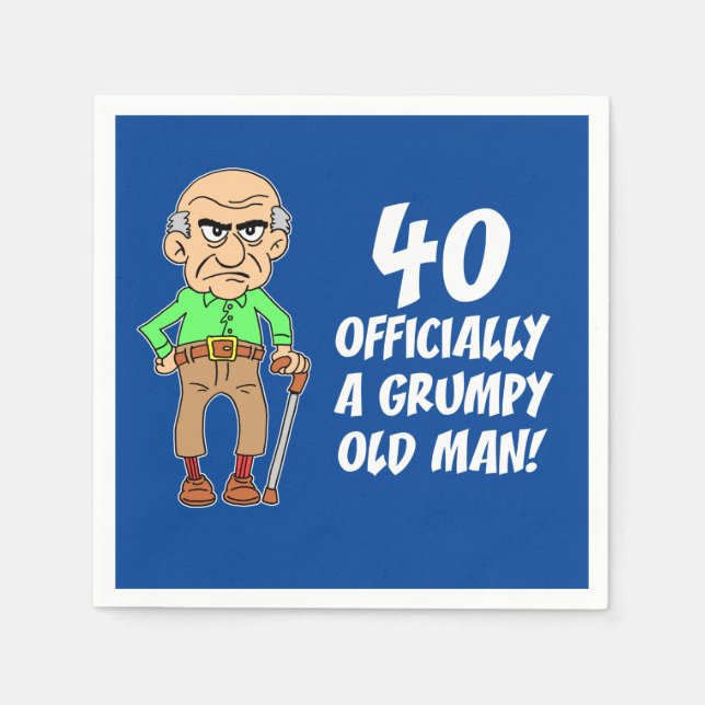 40 Officiellt en grumpy Old Man Napkins Pappersservett (Framsidan)