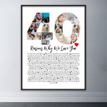 40 Orsaker till att jag Kärlek dig 40:e födelsedag Poster<br><div class="desc">Fira kärlek och skapa varaktiga minnen med detta skäl till varför jag Kärlekar er fotokollage. Med den här anpassadet kan du skapa en hjärtslitande och personlig-gåva som är perfekt för olika tillfälle, från bröllop-dagar till födelsedagar, Alla hjärtans dag eller bara för att. Varför jag Kärlek - Uttryck kärlek med ett...</div>