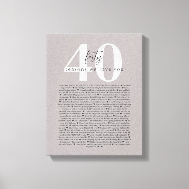 40 orsaker till att vi kärlek tatuerar stil-gåva canvastryck (Framsida)