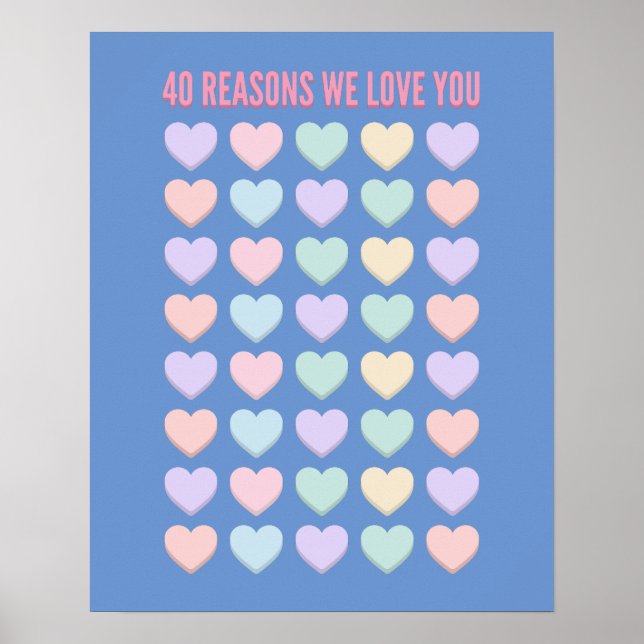 40 orsaker Vi kärlek dig - 40:e födelsedagsgåvor Poster (Framsidan)