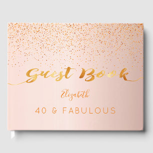 40 ro guld konetti födelsedag gästböcker
