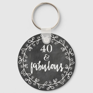 40 & sagolikt - 40th födelsedaganpassningsbar nyckelring