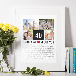 40 Sak Vi Kärlek om er | 40:e födelsedagen Poster