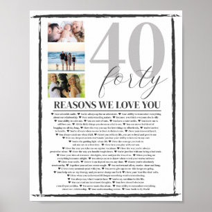 40 Skäl till att vi Kärlekar att ni Poster konstve