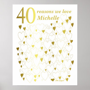 40 skäl vi älskar dig - 40-årsdag poster