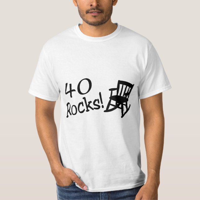 40 stenar (svart gungstol) t-shirt (Framsida)