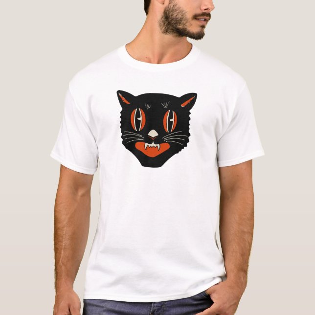 40-tal svärtar kattdesign t-shirt (Framsida)
