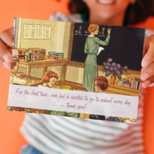 40-talets Vintage Classroom Tack för lärarkortet Inbjudningar