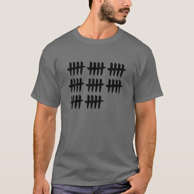 40 Tally Marks 40:e födelsedagen 40 år gammal T Shirt (Framsida)