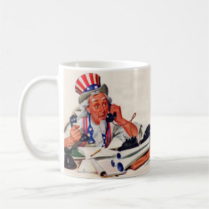 40-talUncle Sam på telefonen Kaffemugg