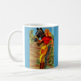 40-talutvikningsbild gal. och häst kaffemugg