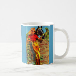 40-talutvikningsbild gal. och häst kaffemugg