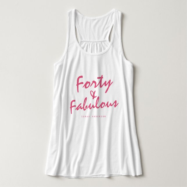 40 Tanktop vid Rosa Namn 40:e födelsedag Linne Med Racerback (Design framsida)