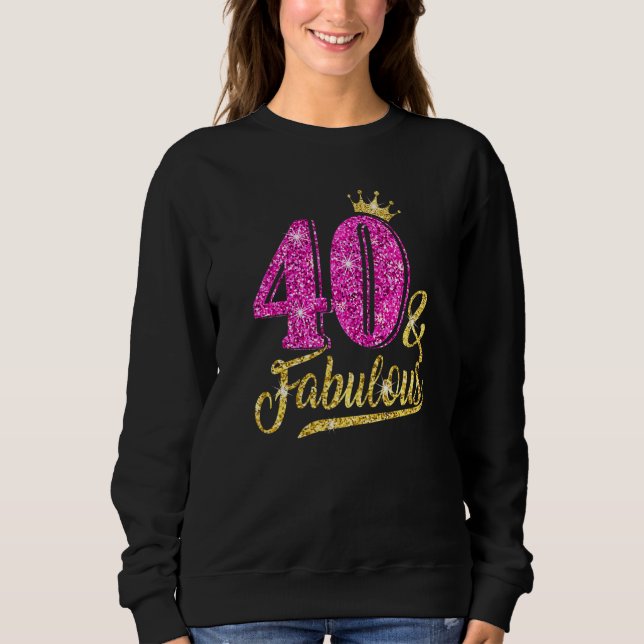 40 Uppenbara 40:e födelsedagen för Women Girl Gold T Shirt (Framsida)