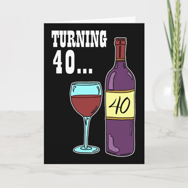40 Vin 40:e födelsedagskortet Kort (Framsida)