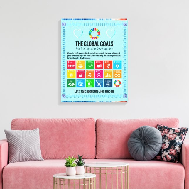 40 x 51-tums SDG Mega Canvas: Låt oss globala mål Canvastryck (Insitu (Vardagsrum))