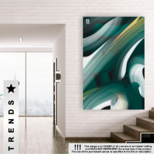 40 x 60-tums svart Grönt i Trend Abstrakt Art Canv Canvastryck