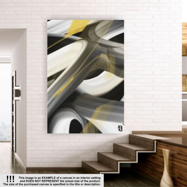 40 x 60-tums Trend Abstrakt Art Canvas Black White (Skapare uppladdad)