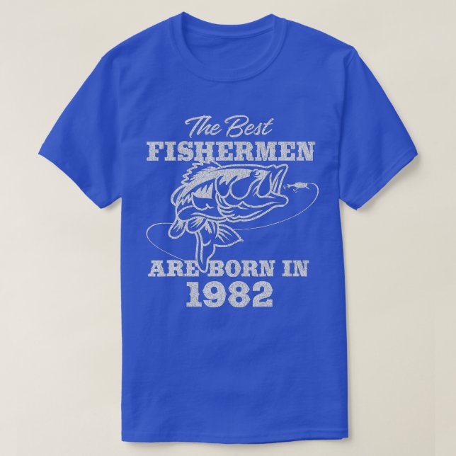 40 Year Old Fisherman_ Fishing 1982 40th Birthday  T Shirt (Design framsida)