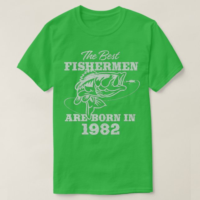 40 Year Old Fisherman_ Fishing 1982 40th Birthday  T Shirt (Design framsida)