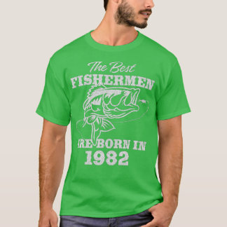 40 Year Old Fisherman_ Fishing 1982 40th Birthday  T Shirt