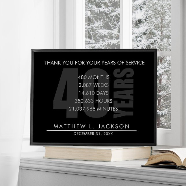 40 Year Retirement or Employee Appreciation Gift Poster (Skapare uppladdad)