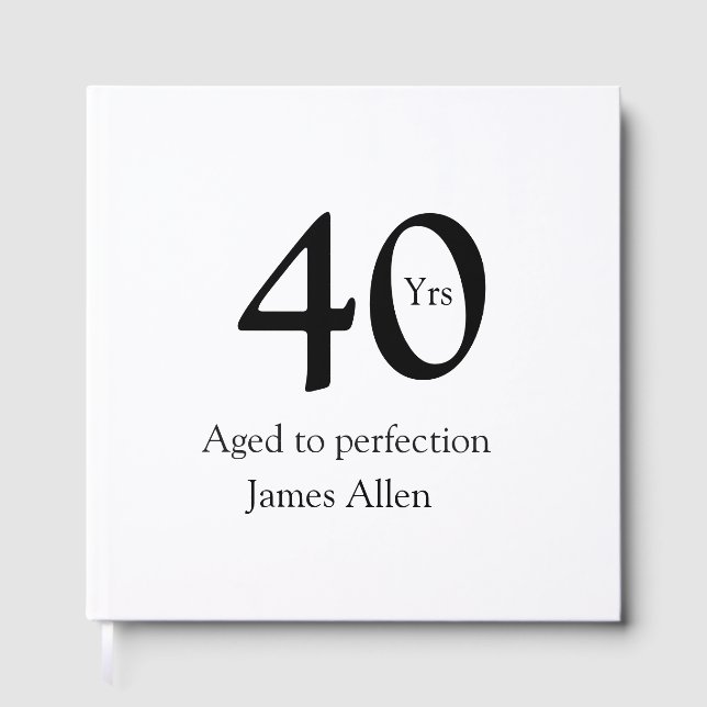 40 years aged to perfection birthday name simple  gästböcker (Framsida)