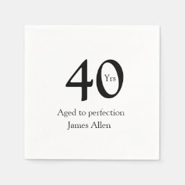 40 years aged to perfection birthday name simple  pappersservett
