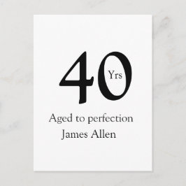 40 years aged to perfection birthday name simple  vykort