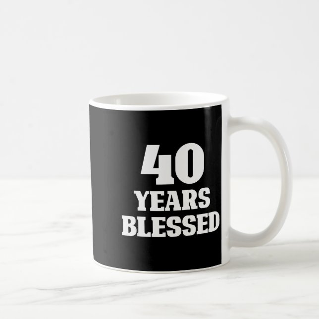 40 Years Blessed 40th Birthday Christian Religious Kaffemugg (Höger)