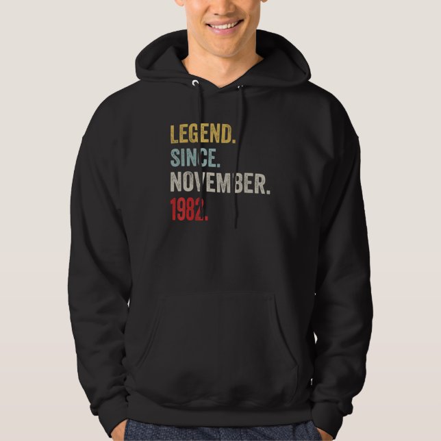 40 Years Old  Legend Since November 1982 40th Birt Hoodie (Framsida)